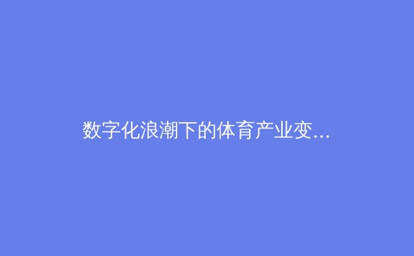 数字化浪潮下的体育产业变革：从竞技场到虚拟生态圈的跨越
